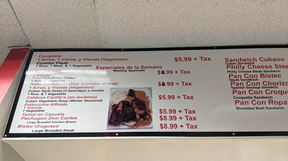 Carlito's Cuban Food Menu - Image 8